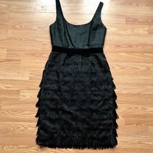 Kate Spade Black Fringe Silk Party Dress